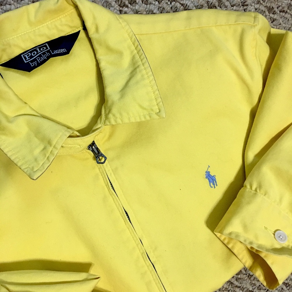 Large / Yellow  / Polo zip up jacket coat